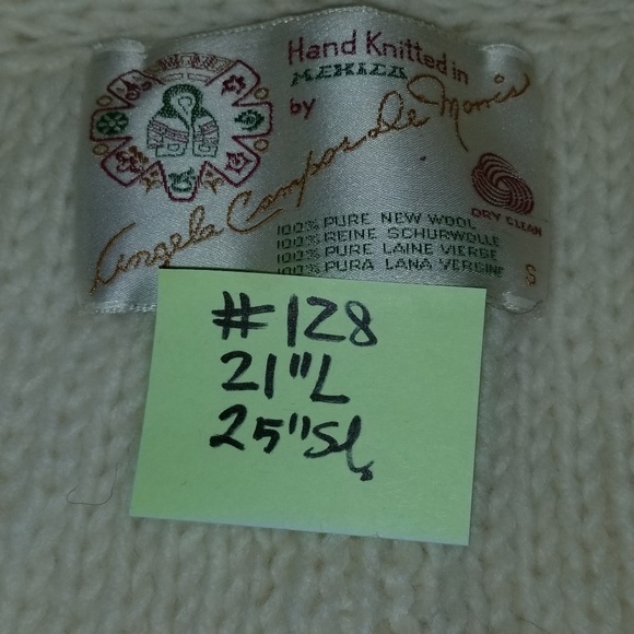 🔻REDUCED❣ 128 Wool Mexico Hand Knit Angela Compor De Moris S - Picture 11 of 14